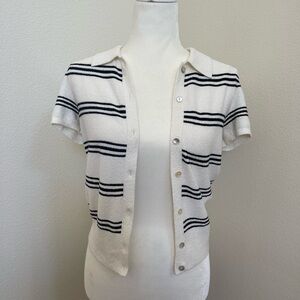 Madewell Polo Tee in Stripe Size XXS
